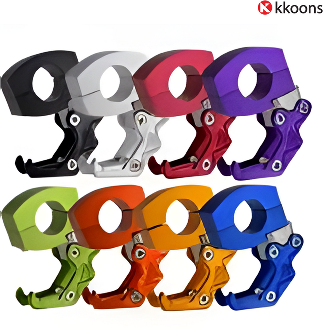 1+1 꾼스 3세대 알루미늄 오토바이 봉지걸이 바이크 비닐걸이 헬멧걸이, 레드, 골드