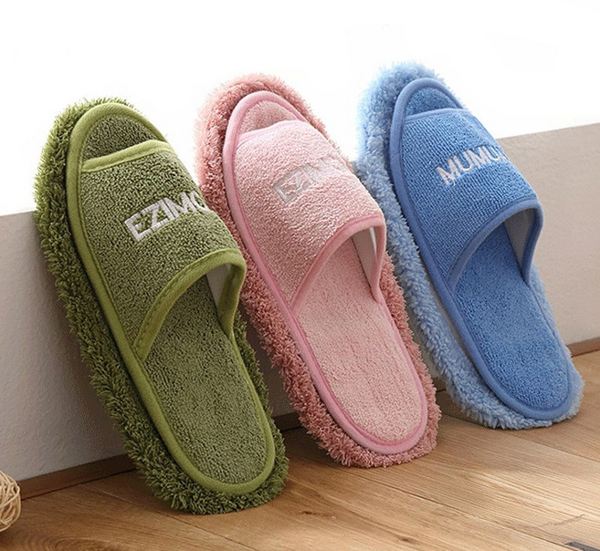 다올앤 초극세사 청소슬리퍼 1+1 발 걸레 거실실내화, 핑크+베이지, 1세트