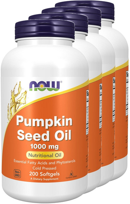 NOW Foods 南瓜籽油1000mg軟膠囊, 200顆, 4罐