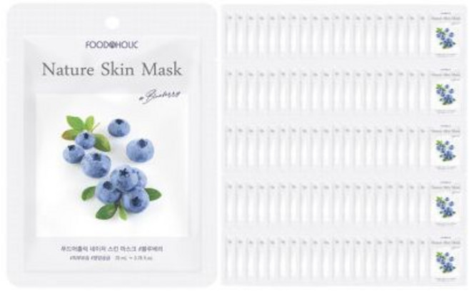 (100매)푸드어홀릭 네이처스킨 블루베리 마스크팩