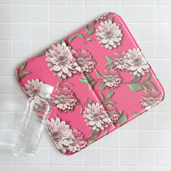 양면 3D 꽃방석 매트 국산 접이식 캠핑 사우나 방석, 핑크
