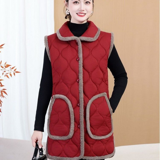 빅사이즈 조끼할머니 누빔조끼 프리미엄 극강 김장조끼 보온 겨울 방한 할머니조끼