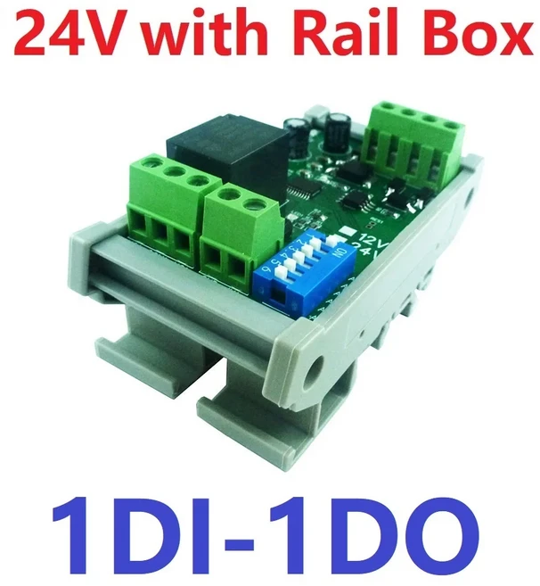 PLC IO 확장 모듈 24V 1-8ch 광 절연 NPN 입력 릴레이 출력 DI-DO 모듈 Modbus RTU RS485 릴레이 스위치, 1CH with Rail Box, 02 1CH with Rail Box