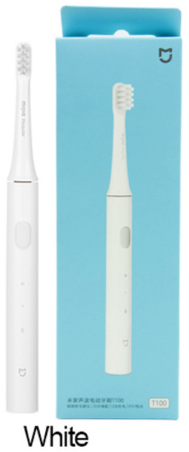 호환 XIAOMI MIJIA 소닉 전동 칫솔 T100 무선 USB 충전식 칫솔 방수 초음파 자동, white, 1개, 01 white