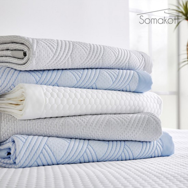 [쏘마꼬띠] 수퍼싱글 2장 고강도 프리미엄 기능성 냉감패드, SS블루+SS블루, 1개