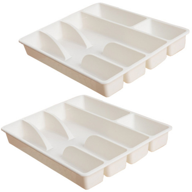 오르세홈 수저 정리함 주방서랍정리 조리도구 커트러리 정리 트레이, 2개, 화이트