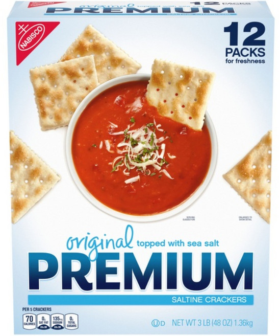 Premium Saltine 프리미엄 솔틴 크래커 오리지널 12팩 48온스, 1.36kg
