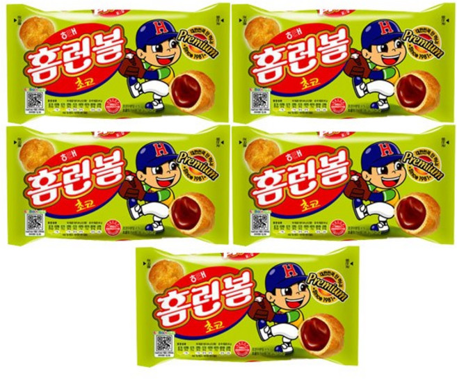 해태 홈런볼 초코, 5개, 46g