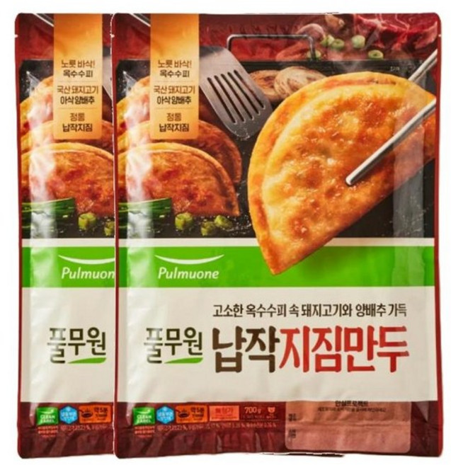 풀무원식품 납작지짐만두 2개 350g, 6개