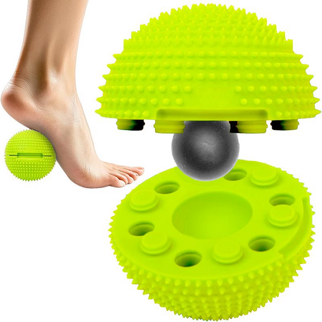 발바닥 마사지볼 근막 발바닥 근육 마사지볼 햄스트링 마사지 지압볼 어깨 근막 뉴로볼 뉴로볼족저근막염 발바닥 마사지볼, 1개, 그린