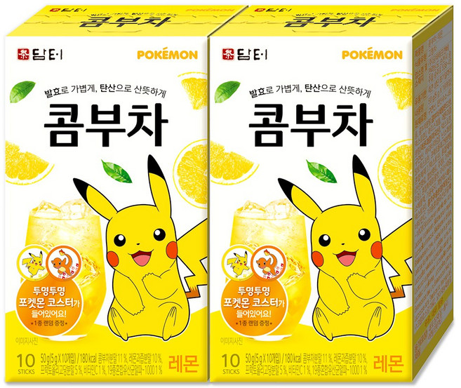 담터 포켓몬 콤부차 레몬 10T, 20개입, 2개, 10개입