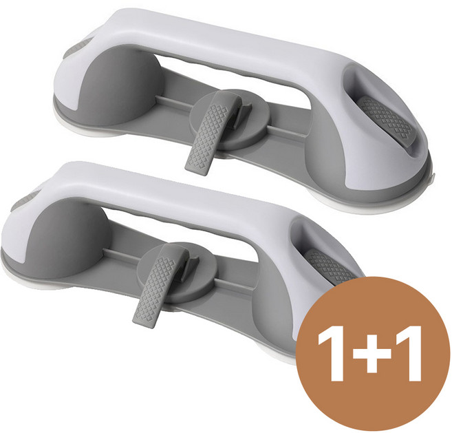 1+1 베이직365 강력 진공 흡착 안전 손잡이, 화이트, 1세트