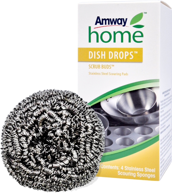 암웨이 디쉬 드랍스 스크럽버즈 스테인레스 스틸 수세미, 4개입, 5개