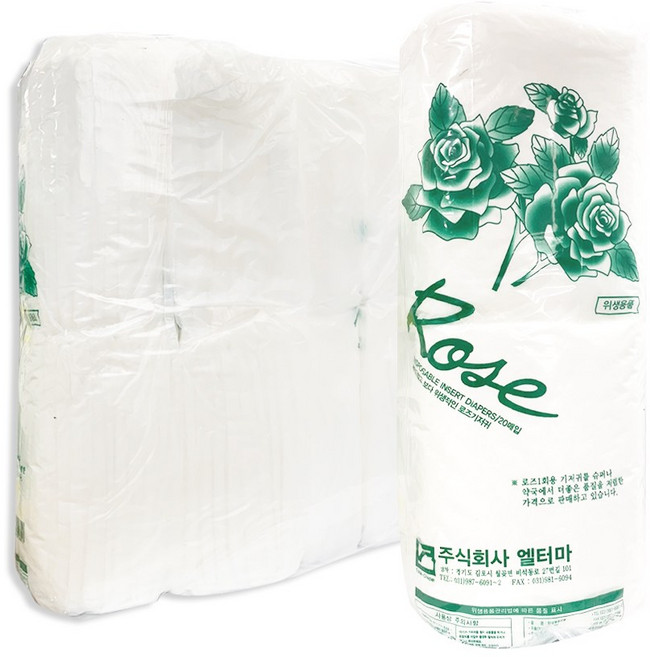 ROSE 산모용 일자형 기저귀 패드 100매, 20X42cm, 100개입, 1개