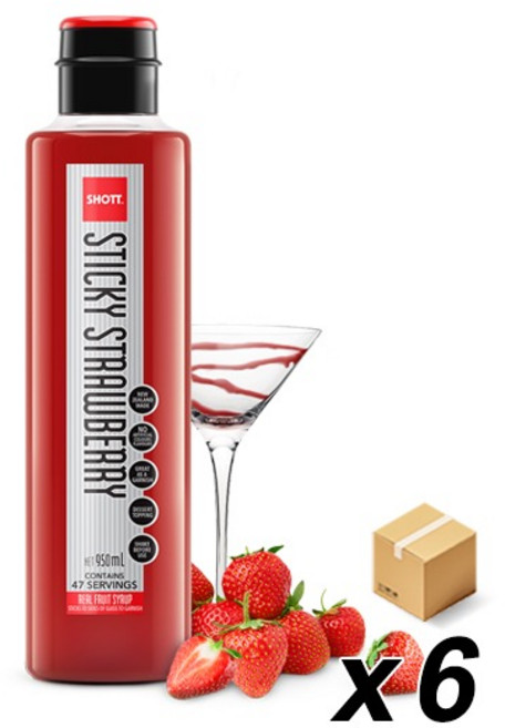 샷 시럽 스티키 스트로베리 950ml 6개 박스