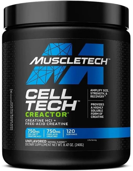 머슬테크 크리액터 크레아틴 HCI 포뮬러 무설탕, 1개, 235g