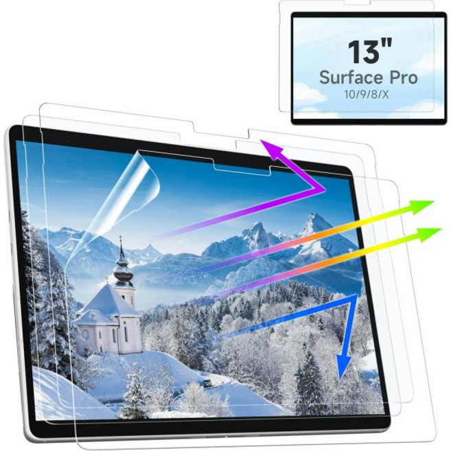 서피스 프로 11/10/9/8/X -13 인치 2019-2024 용 3팩 종이 화면 보호기 종이에 그리기 및 쓰기 눈부심 방지 블루 라이트 필터 감도 필름 매트 쉴드 스타일러스, Surface Pro 13