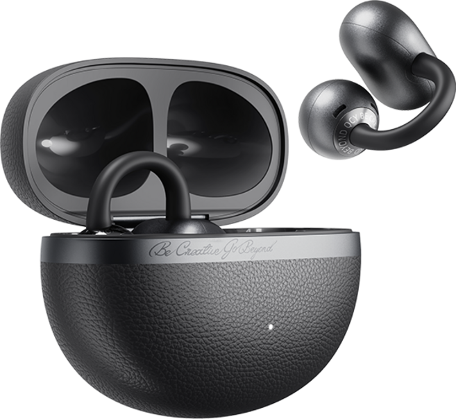 QCY C50 블루투스 골전도 이어폰 오픈형 무선 귀안아픈 러닝 운동용, 그레이, Crossky C50