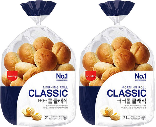 삼립 버터롤클래식 21입(546g)*2봉 /무료배송, 546g, 2개