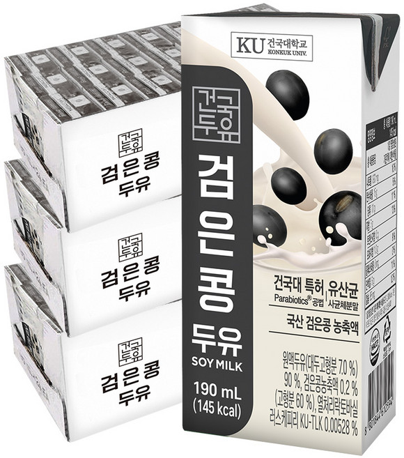 건국유업 두유 검은콩, 190ml, 72개