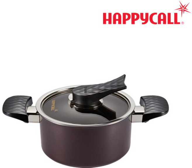 [해피콜] [본사직영] 다이아몬드 IH 양수냄비 16cm, 혼합색상, 1개