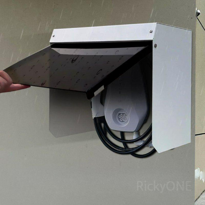 전기차충전기 레인 커버 파일 플레이트 벽 차양 전기 후면 패널이없는 야외 방수 보호 상자, 1개