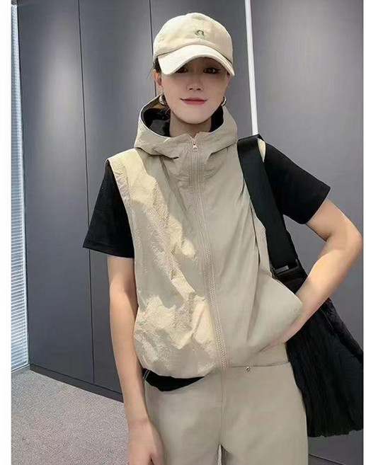 連帽防曬衣馬甲女韓版寬鬆坎肩