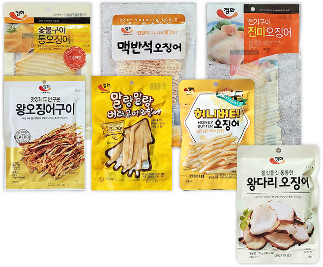정화식품 오징어 안주 7종 세트, 272g, 1세트