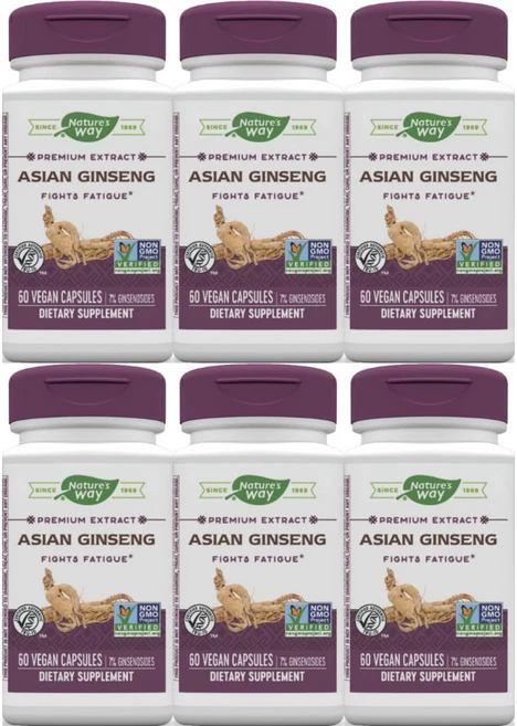 네이처스웨이 프리미엄 추출물 아시아 인삼, 60정, 6개, 60정 - 쿠팡