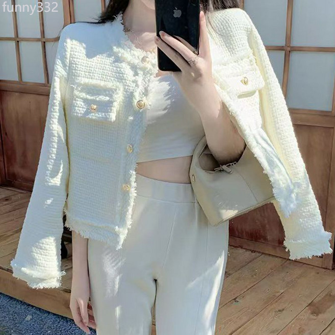 法式粗花呢短款外套2025氣質新款名媛春秋款小香風流蘇小個子上衣