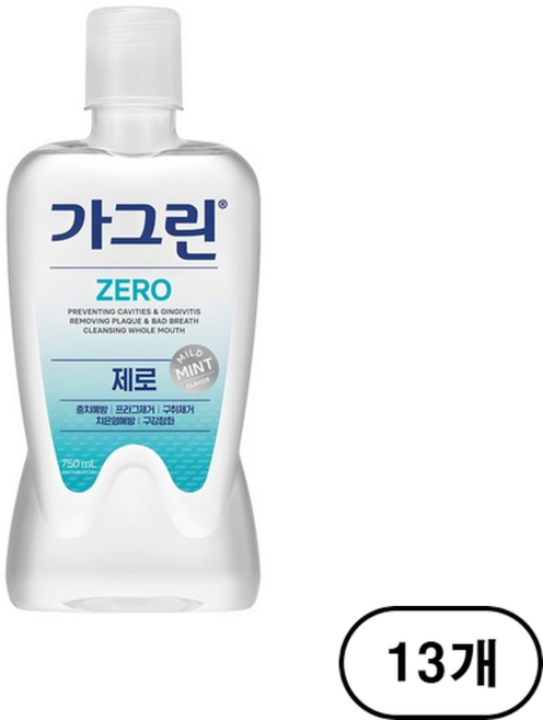 가그린 제로 구강청결제, 750ml, 13개