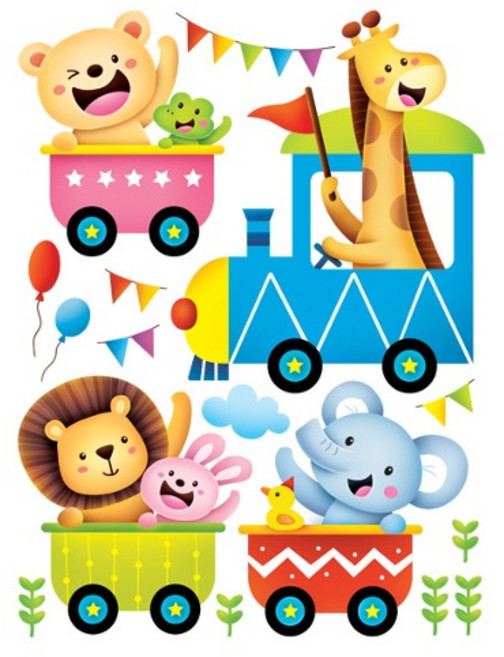 그래픽S 동물기차 GDT 958 벽장식스티커 꾸미기스티커, 상세페이지 참조