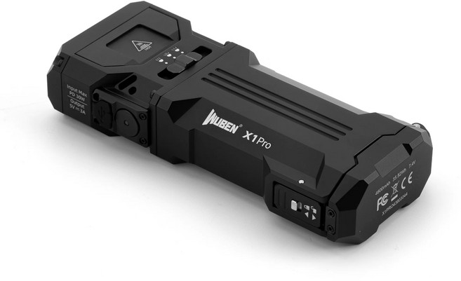 WUBEN X1 Pro 手電筒 高亮度 聚光 長續航, 黑色, 1個