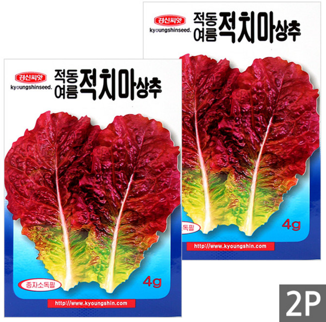 세인화분 적동 여름 적치마 상추 씨앗 4g - 상추씨 채소 씨 빨간 상추, 2개