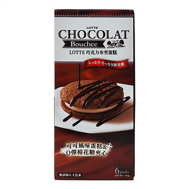 LOTTE 樂天 巧克力布雪蛋糕 Q彈可可風味棉花糖夾心