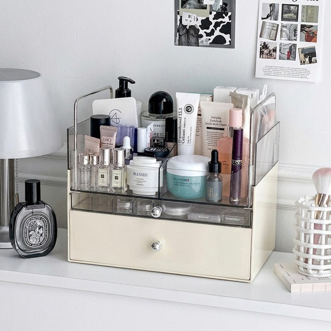 루시아이 듀얼 웨이브 화장품 정리함 2types, 크림, 1개