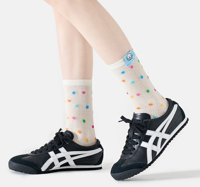 StarHome다채로운 별무늬 줄무늬 패션 여성 양말 5켤레 세트 색상 혼합 220~250mm