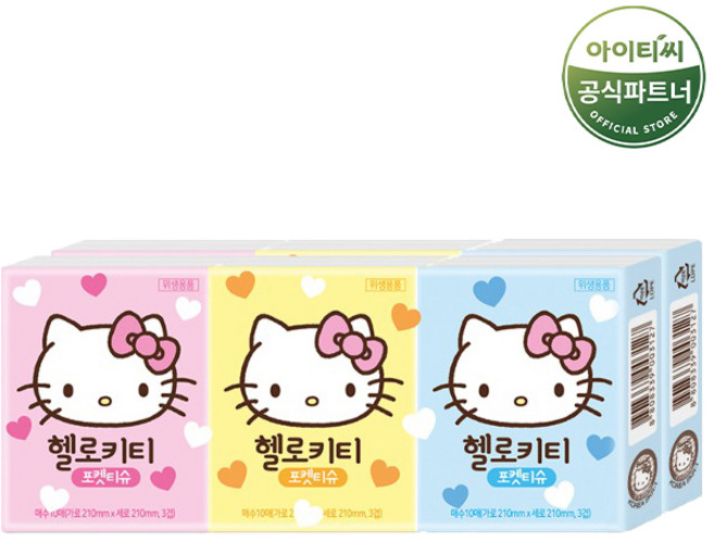 홈스웰 헬로키티 휴대용 포켓티슈, 10매입, 6개