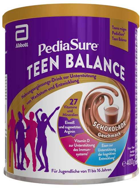 PediaSure 페디아슈어 Teenbalance 단백질 쉐이크 초코맛 400g 어린이 청소년 영국직배송, 1개