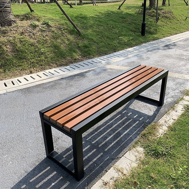 公園椅 戶外長椅 室外長條凳 排椅 商場健身房休息長椅, 1個, 1.5米塑木柚木色戶外推薦