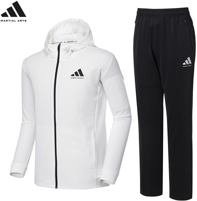아디다스 컴뱃스포츠 마샬아츠 후드 니트 트레이닝복 세트 TR140II HS 화이트 + 스포츠양말 증정