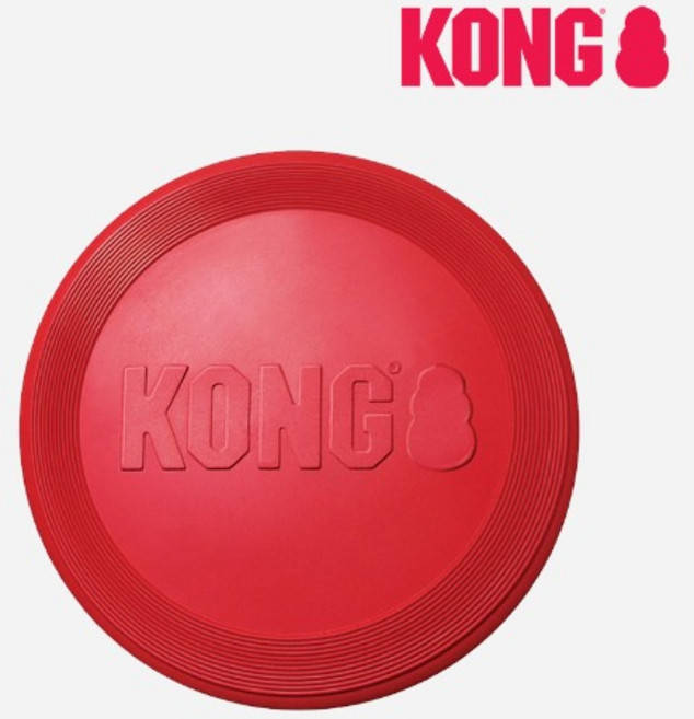 콩 KONG 클래식 플라이어 강아지 원반 고무 훈련 소형견 대형견 장난감 프리스비 콩토이, 1개