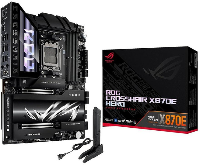 ASUS ROG Crosshair X870E Hero AMD X870E AM5 ATX 마더보드 고급 AI PC 지원 18+2+2 파워 스테이지 DDR5 PCIe® 5., Crosshair|ATX