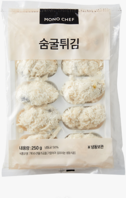 숨굴튀김 250g(25g x 10ea) 숨굴 굴 거제도 배터믹스 빵가루 이자카야 횟집, 1개, 250g