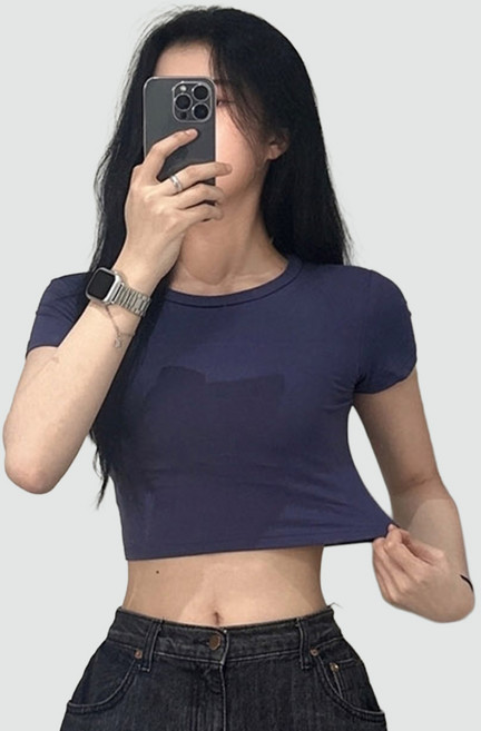 쫀쫀 반팔 기본 크롭 운동 헬스 슬림핏 타이트 티셔츠 오운완