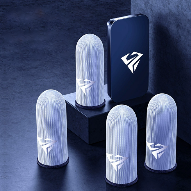 Crit Gaming 초전도 은섬유 스마트폰 게이밍 터치 핑거 슬리브 골무 4p, 1세트, 은색