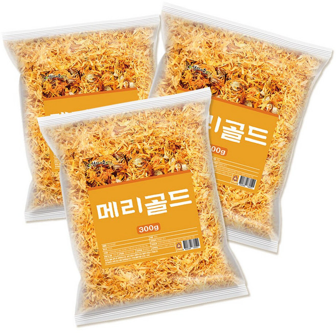 굿프레시 WB 말린 마른 메리골드 꽃 차 잎, 300g, 1개, 3개입