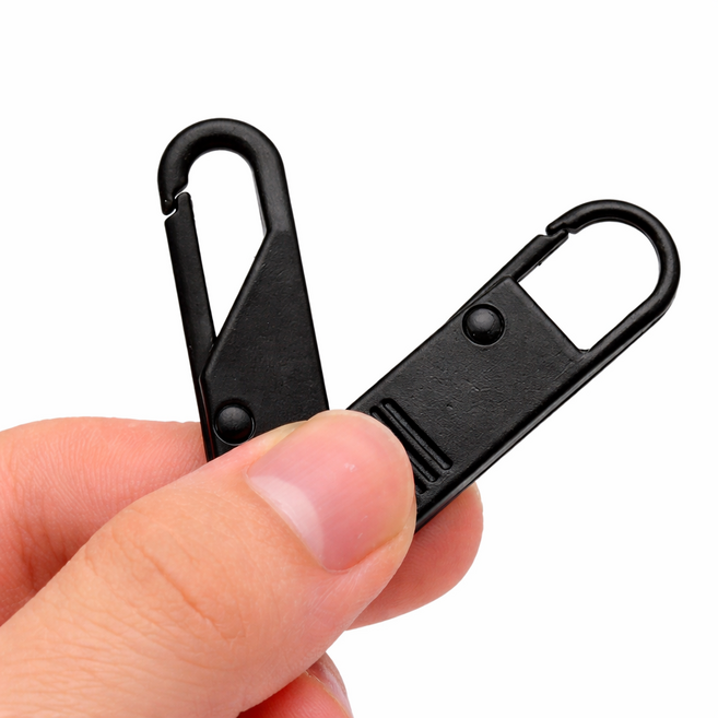 지퍼 손잡이 교체용 금속 지퍼고리 가방 의류 캐리어 수리, 5개, 블랙