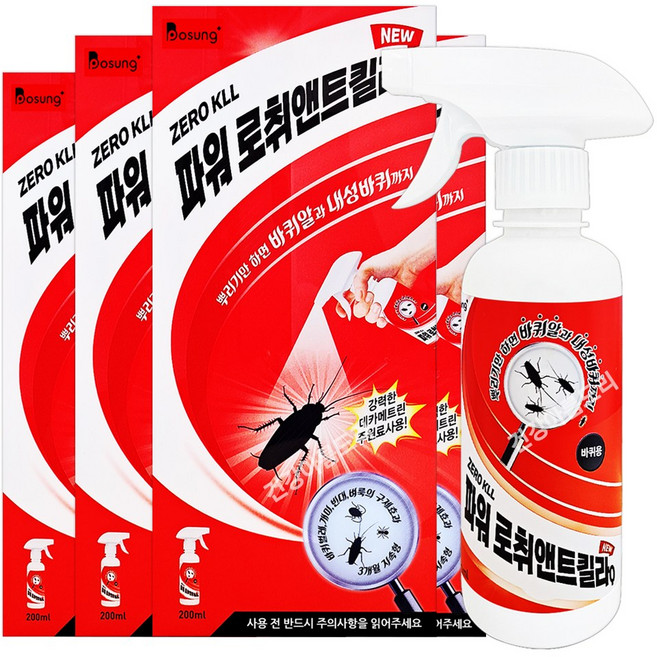 파워로취앤트킬라Q 4개 방역전문약제 개미약 바퀴벌레약 살충제 퇴치제 뿌리는 셀프방역, 200ml