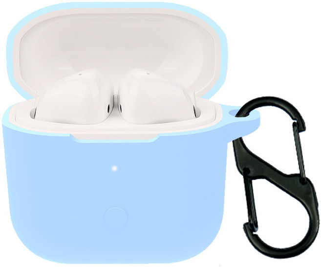 샤오미 레드미 버즈3 컬러 슬림핏 일체형 케이스 + 카라비너, SKY, 1개